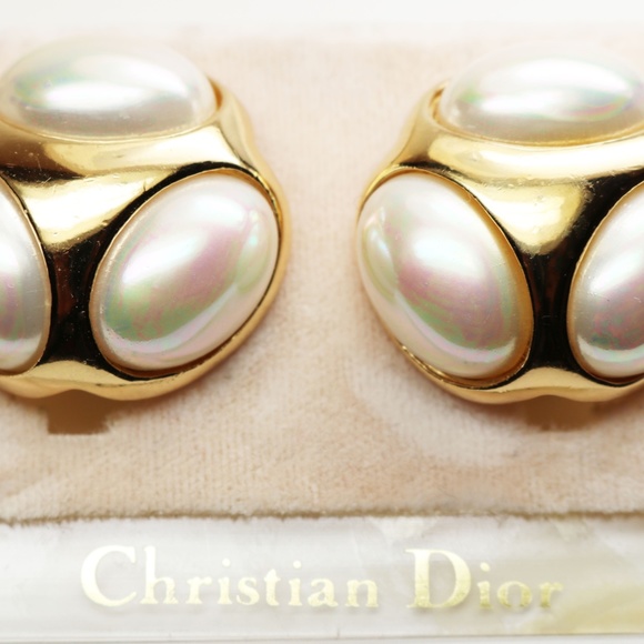 Dior Jewelry - SUPERB! Christian Dior Pearl & Gold Earrings